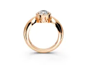 Halo Engagement Ring Setting for Marquise Center with Tapered Plain Band and Prong Head in Rose Gold