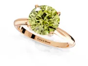 Solitaire Engagement Ring Setting for Fancy Yellow Round Cut Center with Knife Ridge Band and Claw Prong Head in Rose Gold