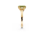 Solitaire Engagement Ring Setting for Fancy Yellow Emerald Cut Center with Plain Split Shank and Prong Head in Yellow Gold