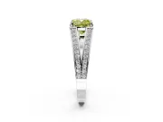 Split Shank Engagement Ring Setting for Fancy Yellow Cushion Cut Center with Pave Split Shank and Prong Head in Sterling Silver