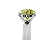 Solitaire Engagement Ring Setting for Fancy Yellow Round Cut Center with Wide Knife Ridge Band and Prong Head in Platinum