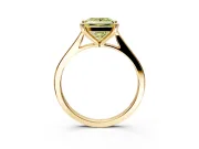 Solitaire Engagement Ring Setting for Fancy Yellow Princess Cut Center with Tapered Shoulders and Prong Head in Yellow Gold