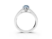 Solitaire Engagement Ring Setting for Fancy Blue Marquise Center with Princess Cut Channel Band and Prong Head in White Gold
