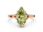 Solitaire Engagement Ring Setting for Fancy Yellow Marquise Center with Plain Split Shank and Prong Head in Rose Gold