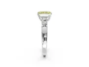 5 Stone Engagement Ring Setting for Fancy Yellow Radiant Cut Center with Plain Band and Prong Head in Platinum