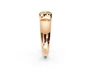 Tension Engagement Ring Setting for Fancy Yellow Cushion Cut Center with Wide Flat Band and Tension Head in Rose Gold