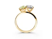 Fancy Yellow Marquise and Emerald Cut Lab-Grown Diamond Toi et Moi Engagement Ring with Prong-Set Stones in Yellow Gold