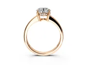 Solitaire Engagement Ring Setting for Round Cut Center with Channel-Set Accent Band and Prong Head in Rose Gold