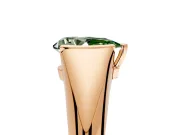 Tension Engagement Ring Setting for Fancy Green Pear-Shaped Center with Wide Tapered Band and Tension Head in Rose Gold