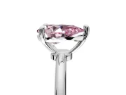 Minimalist Solitaire Engagement Ring Setting for Fancy Pink Pear-Shaped Center with Thin Band and Prong Head in Platinum