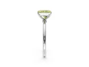Solitaire Engagement Ring Setting for Fancy Yellow Radiant Cut Center with Straight Thin Band and Prong Head in Sterling Silver