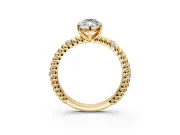 Rope Engagement Ring Setting for Marquise Center with Accent Shoulders and Prong Head in Yellow Gold