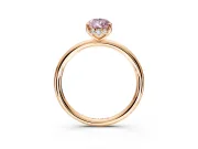 Solitaire Engagement Ring Setting for Fancy Pink Pear-Shaped Center with Plain Band, Open Basket and Prong Head in Rose Gold