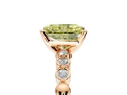 Solitaire Engagement Ring Setting for Fancy Yellow Radiant Cut Center with Bezel-Dot Beaded Band and Prong Head in Rose Gold