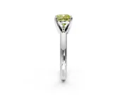 Solitaire Engagement Ring Setting for Fancy Yellow Cushion Cut Center with Wire Band and Prong Head in Platinum