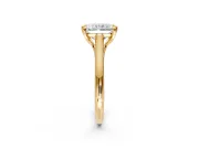 Solitaire Engagement Ring Setting for Radiant Cut Center with Cathedral Band and Prong Head in Yellow Gold