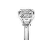 Minimalist Solitaire Engagement Ring Setting for Cushion Cut Center with Thin Band and Prong Head in White Gold
