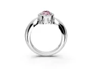 Halo Engagement Ring Setting for Fancy Pink Marquise Center with Tapered Plain Band and Prong Head in Platinum