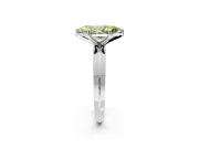 Solitaire Engagement Ring Setting for Fancy Yellow Marquise Center with Wide Knife Ridge Band and Prong Head in White Gold