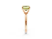 Minimalist Solitaire Engagement Ring Setting for Fancy Yellow Asscher Cut Center with Thin Band and Prong Head in Rose Gold