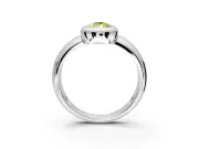 Solitaire Engagement Ring Setting for Fancy Yellow Pear-Shaped Center with Wide Band and Bezel Head in Platinum
