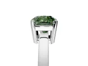 Solitaire Engagement Ring Setting for Fancy Green Cushion Cut Center with Plain Band and Flat Tab Prong Head in Platinum