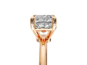 Minimalist Solitaire Engagement Ring Setting for Cushion Cut Center with Thin Band and Prong Head in Rose Gold