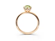 Hidden Halo Engagement Ring Setting for Fancy Yellow Marquise Center with Thin Round-Wire Band and Prong Head in Rose Gold