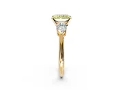 3 Stone Engagement Ring Setting for Fancy Yellow Radiant Cut Center with Large Pear-Shaped Accents and Prong Head in Yellow Gold