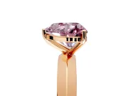 Solitaire Engagement Ring Setting for Fancy Pink Heart-Shaped Center with Wide Knife Ridge Band and Prong Head in Rose Gold