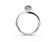 Solitaire Engagement Ring Setting for Fancy Green Marquise Center with Fine Pave Band and Prong Head in Platinum
