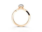 Solitaire Engagement Ring Setting for Marquise Center with Plain Split Shank and Prong Head in Rose Gold