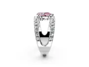 Solitaire Engagement Ring Setting for Fancy Pink Pear-Shaped Center with Wide-Open Split Shank and Prong Head in Platinum