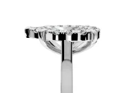 Single Halo Engagement Ring Setting for Pear-Shaped Center with Corner Claws, Plain Band and Prong Head in White Gold