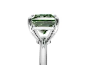 Minimalist Solitaire Engagement Ring Setting for Fancy Green Princess Cut Center with Thin Band and Prong Head in Sterling Silver