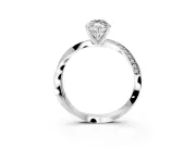 Side Accent Engagement Ring Setting for Marquise Center with Accent Shoulders and Prong Head in Platinum