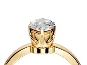 Solitaire Engagement Ring Setting for Marquise Center with Plain Band and Tulip Prong Head in Yellow Gold