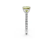 Solitaire Engagement Ring Setting for Fancy Yellow Princess Cut Center with Large Accent Band and Prong Head in Platinum