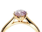 Solitaire Engagement Ring Setting for Fancy Pink Marquise Center with Narrow Cathedral Band and Prong Head in Yellow Gold