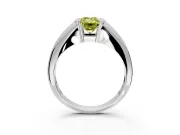 Tension Engagement Ring Setting for Fancy Yellow Emerald Cut Center with Wide Tapered Band and Tension Head in Platinum
