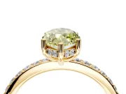 Solitaire Engagement Ring Setting for Fancy Yellow Marquise Center with Fine Pave Band and Prong Head in Yellow Gold