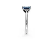 Solitaire Engagement Ring Setting for Fancy Blue Emerald Cut Center with Knife Ridge Band and Claw Prong Head in Platinum