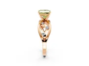 Solitaire Engagement Ring Setting for Fancy Yellow Princess Cut Center with Criss-Cross Accent Band and Prong Head in Rose Gold