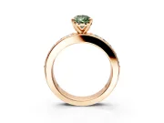 Solitaire Engagement Ring Setting for Fancy Green Pear-Shaped Center with Channel-Set Accents and Prong Head in Rose Gold