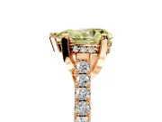 Solitaire Engagement Ring Setting for Fancy Yellow Pear-Shaped Center with Widening Pave Band and Claw Prong Head in Rose Gold