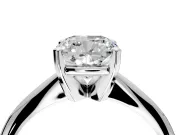 Solitaire Engagement Ring Setting for Cushion Cut Center with Knife Ridge Band and Claw Prong Head in Sterling Silver