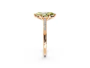 Solitaire Engagement Ring Setting for Fancy Yellow Marquise Center with Channel Accents and Prong Head in Rose Gold