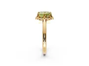 Floral Frame Engagement Ring Setting for Fancy Yellow Princess Cut Center with Accent Clusters and Prong Head in Yellow Gold