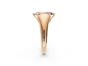 Tension Engagement Ring Setting for Fancy Pink Marquise Center with Wide Tapered Band and Tension Head in Rose Gold
