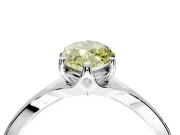 Solitaire Engagement Ring Setting for Fancy Yellow Marquise Center with Plain Split Shank and Prong Head in Sterling Silver